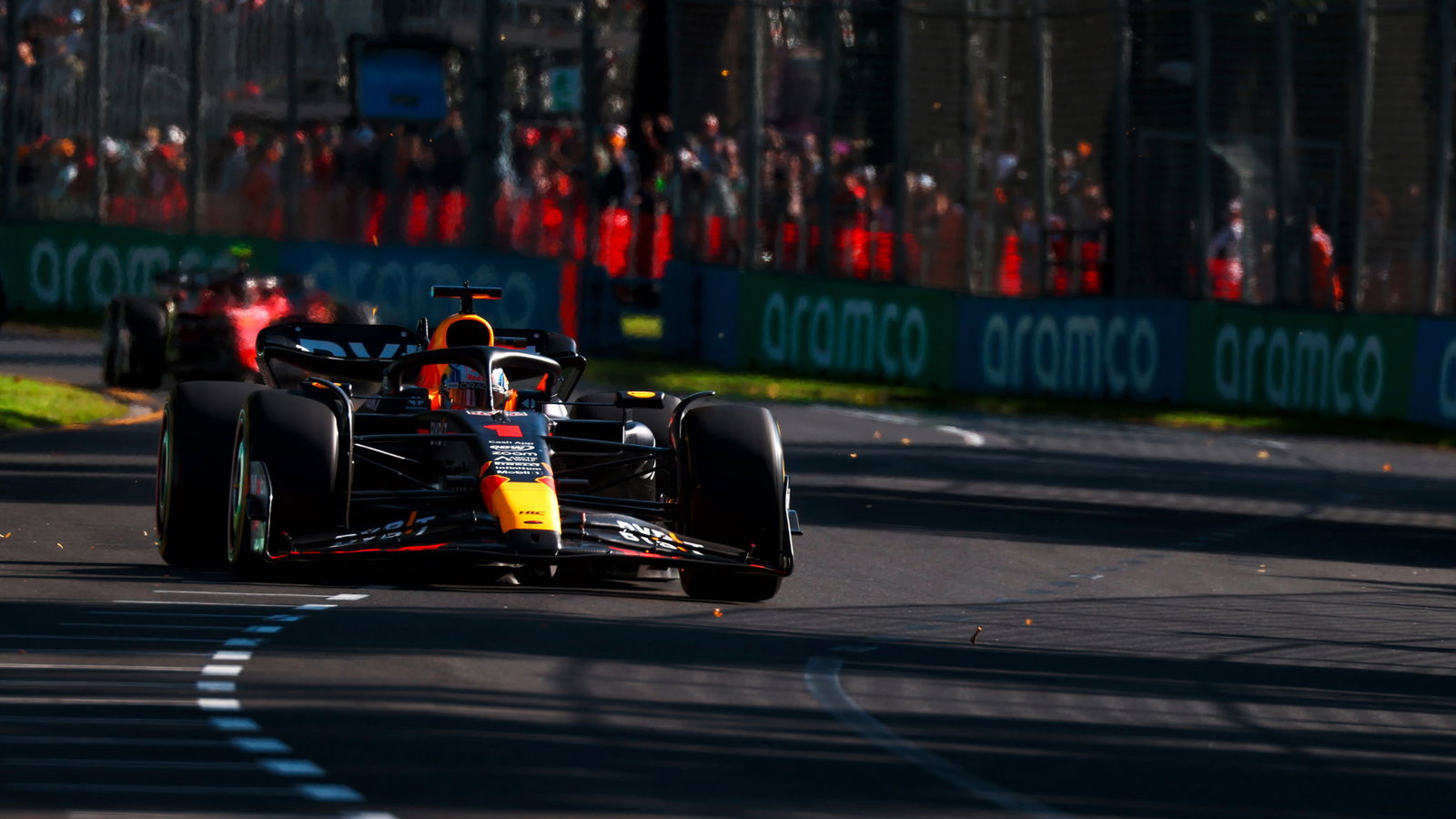 Max Verstappen leading the 2023 Australian Grand Prix