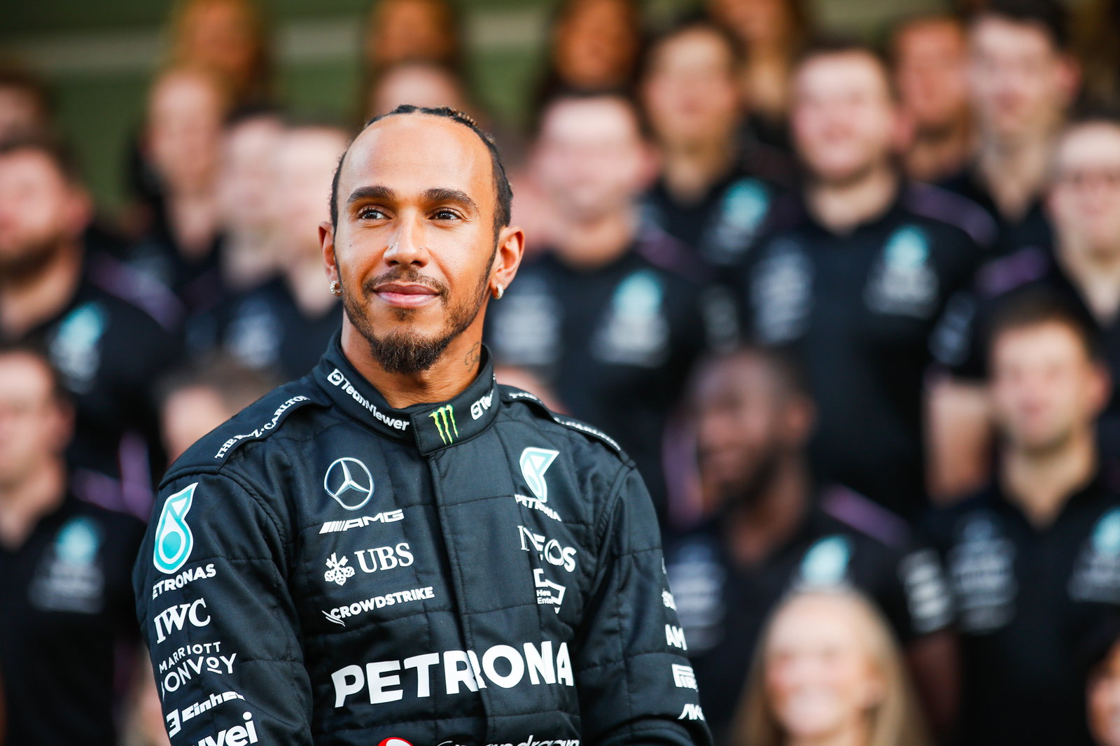 Lewis Hamilton pictured at the 2023 Abu Dhabi Grand Prix