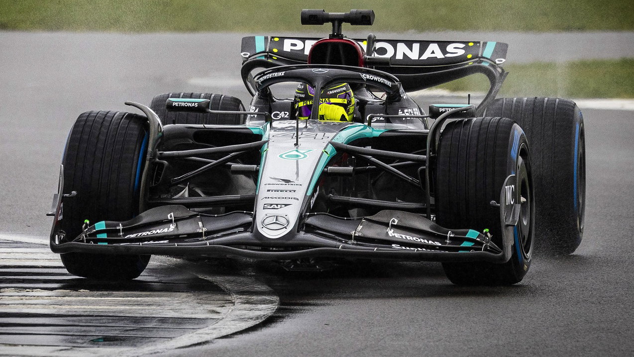 Lewis Hamilton driving his final Mercedes F1 car