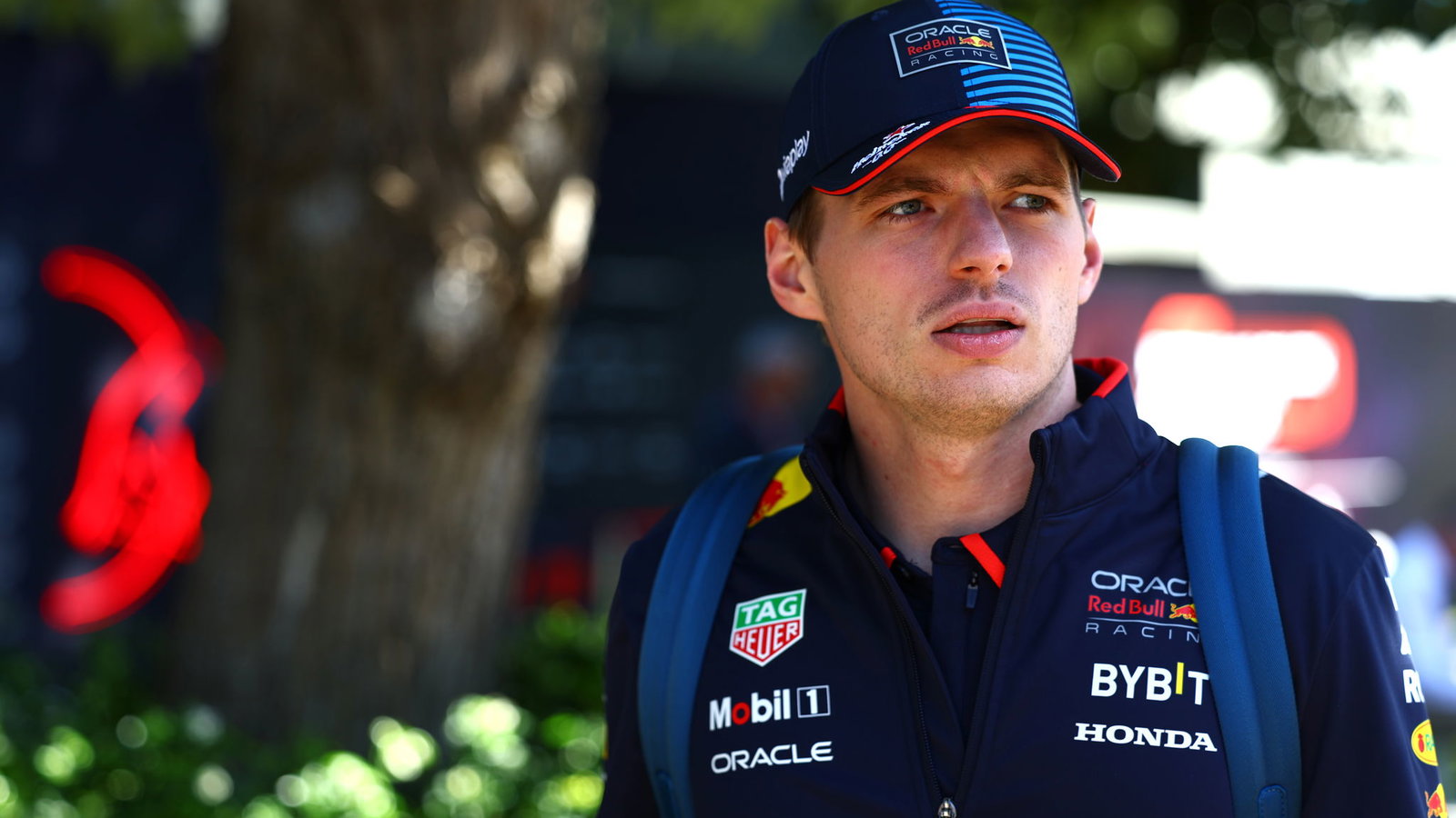 Max Verstappen arrives in the Melbourne paddock 