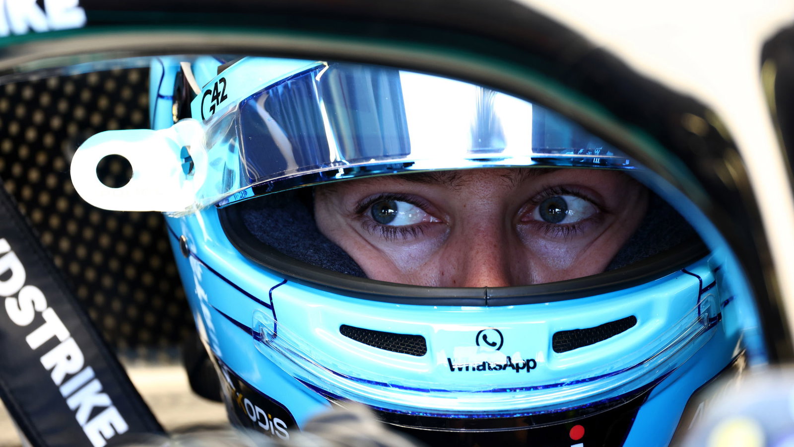 George Russell crashed out on the final lap in Melbourne 