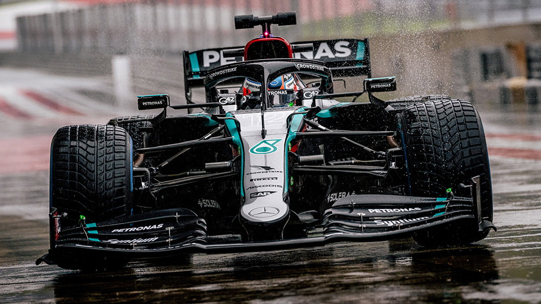 Andrea Kimi Antonelli in action for Mercedes in Austria