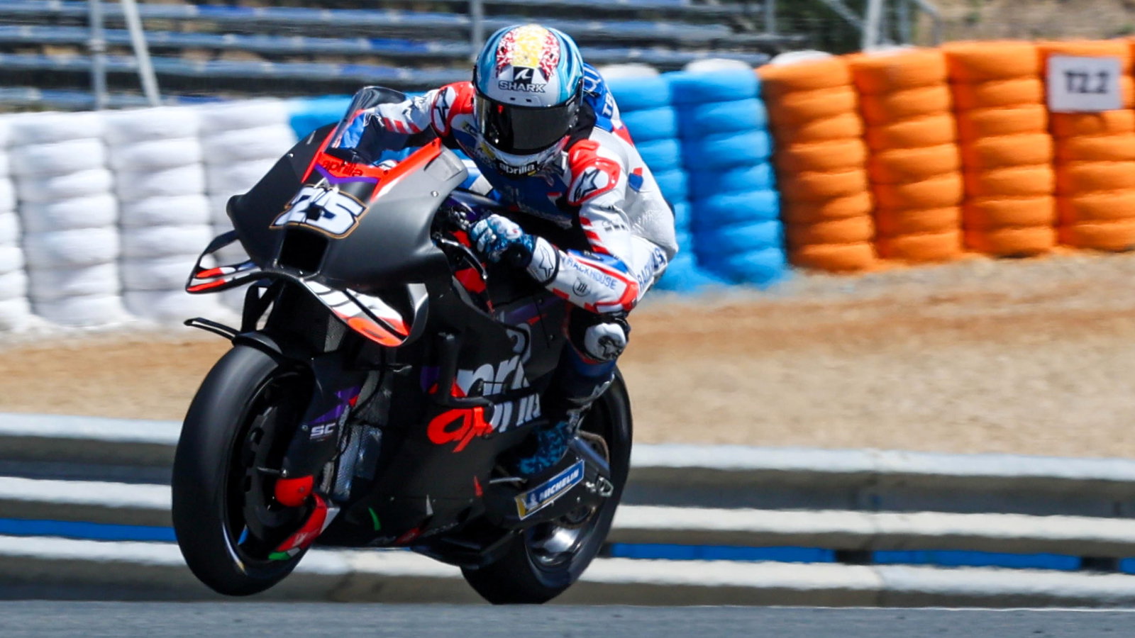 Raul Fernandez tries 2024 Aprilia, Jerez test, (pic: Trackhouse)