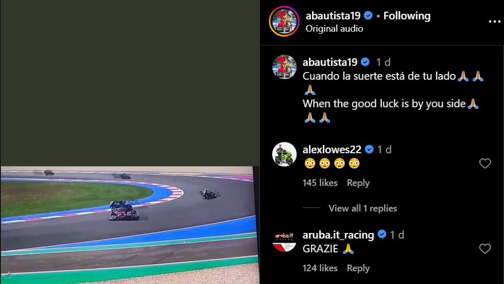 Alvaro Bautista's Superpole accident at Misano, Instagram @abautista19