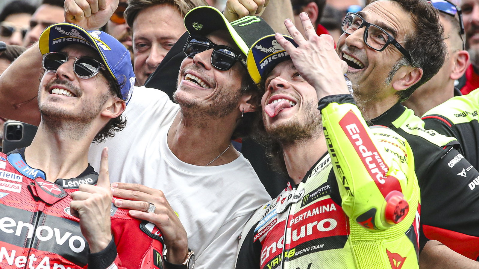 Bagnaia, Rossi, Bezzecchi