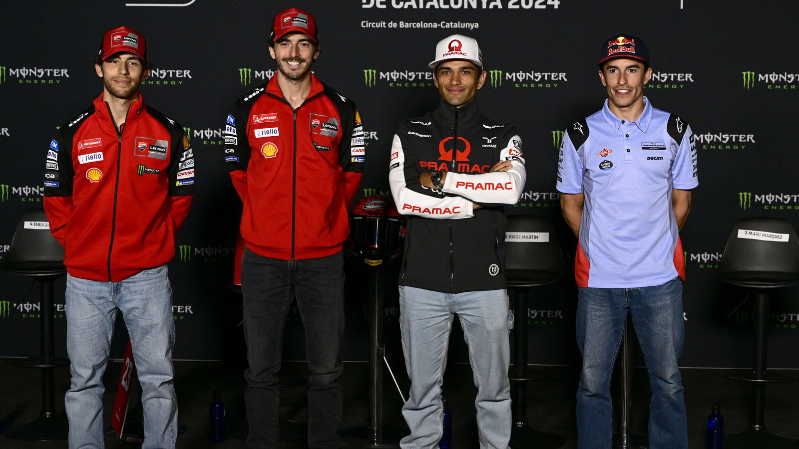 Bastianini, Bagnaia, Martin, Marquez