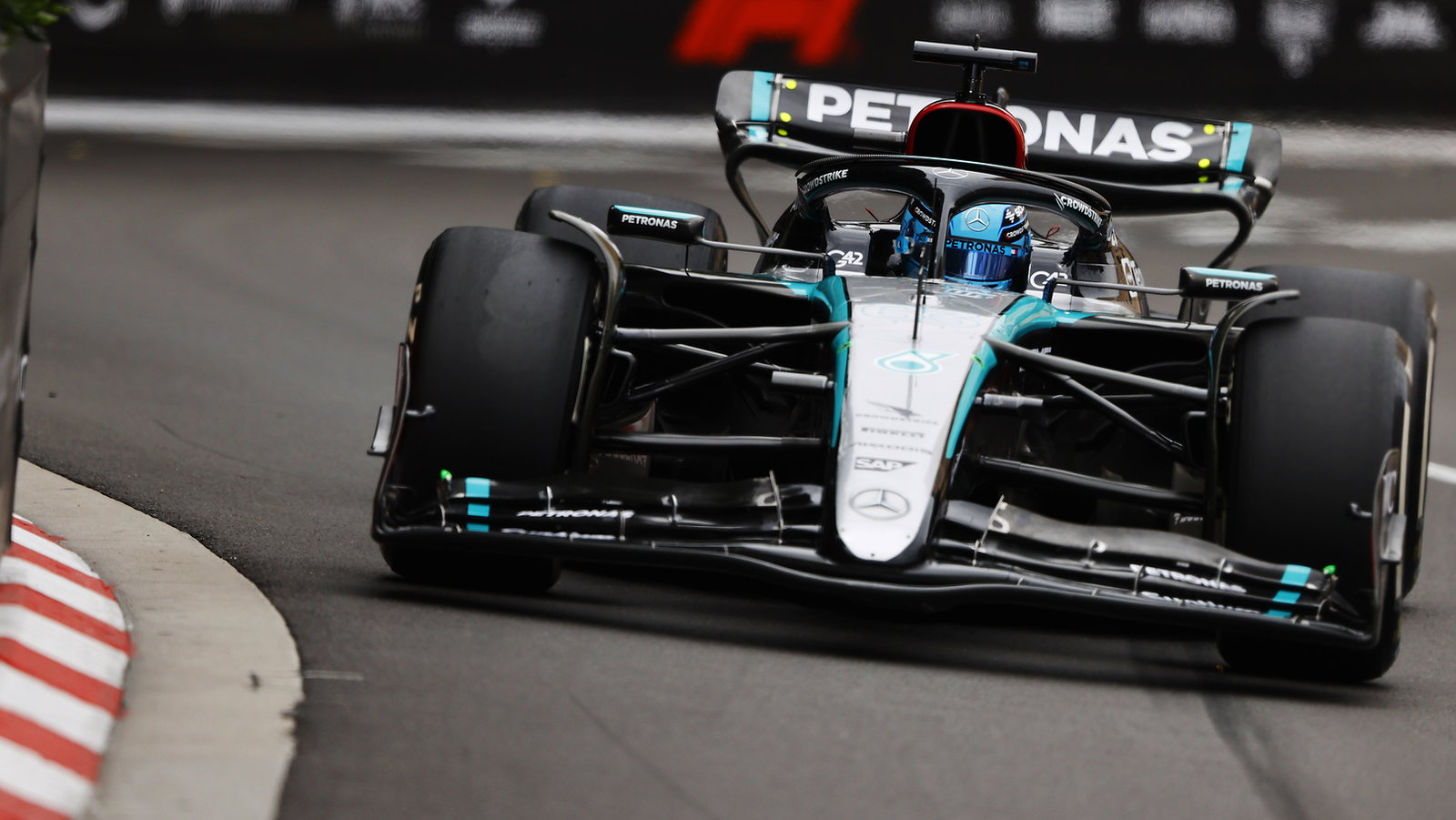 George Russell exclusively ran Mercedes' new front wing in Monaco 