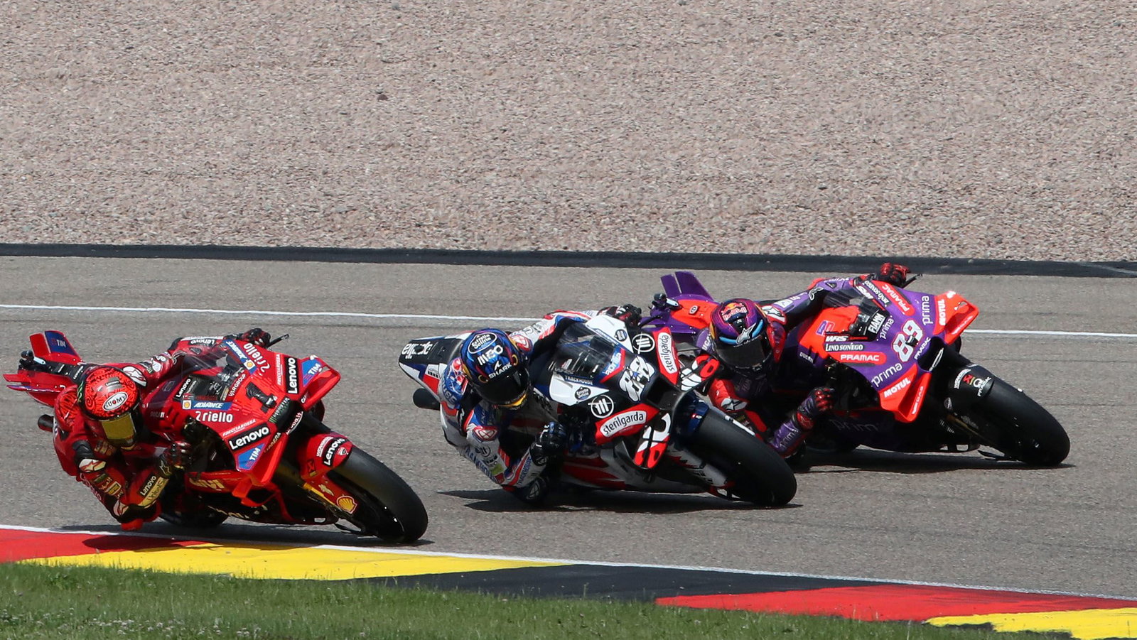 Bagnaia, Oliveira, Martin, 2024 German MotoGP