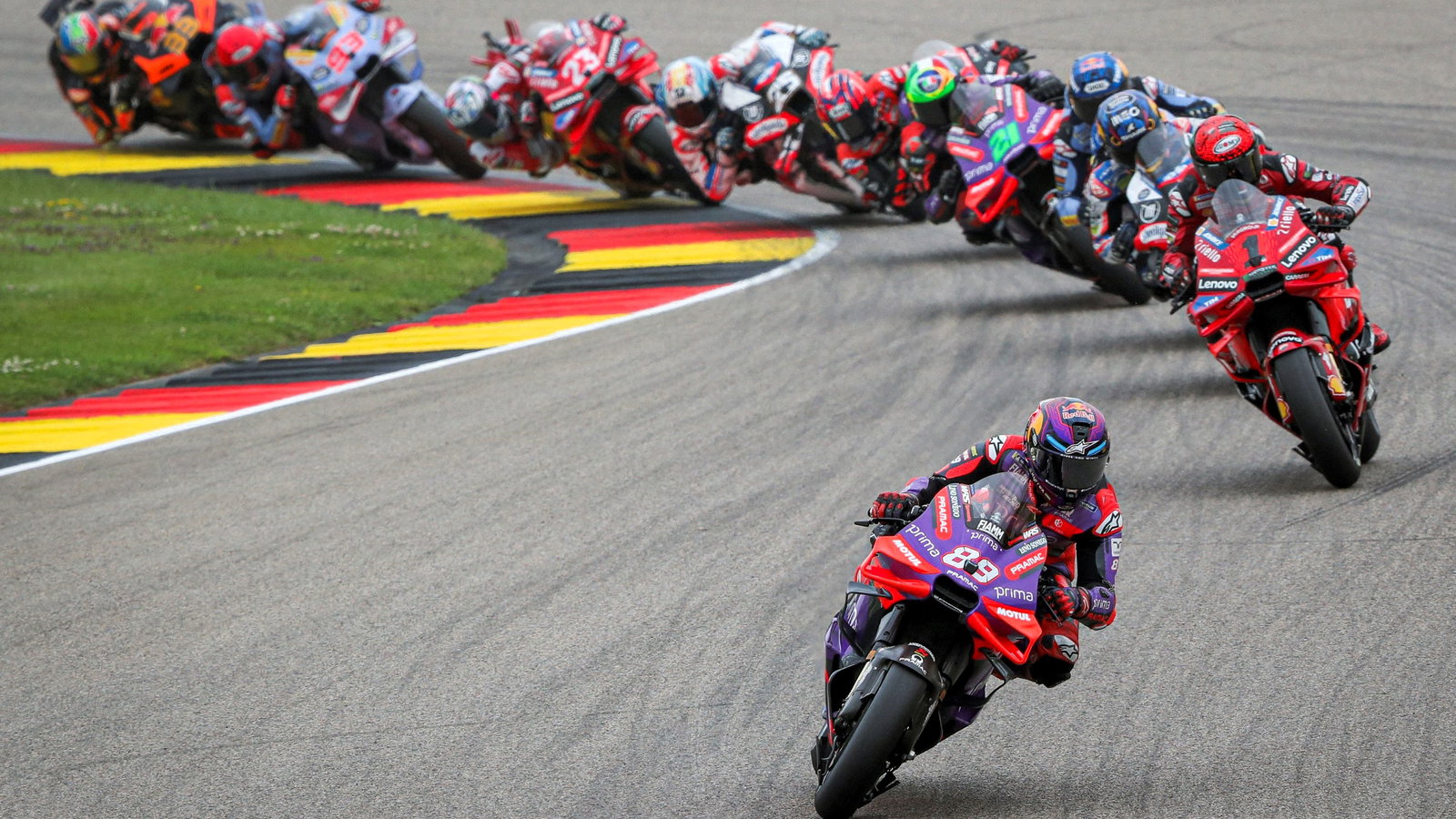 Jorge Martin leads, 2024 German MotoGP