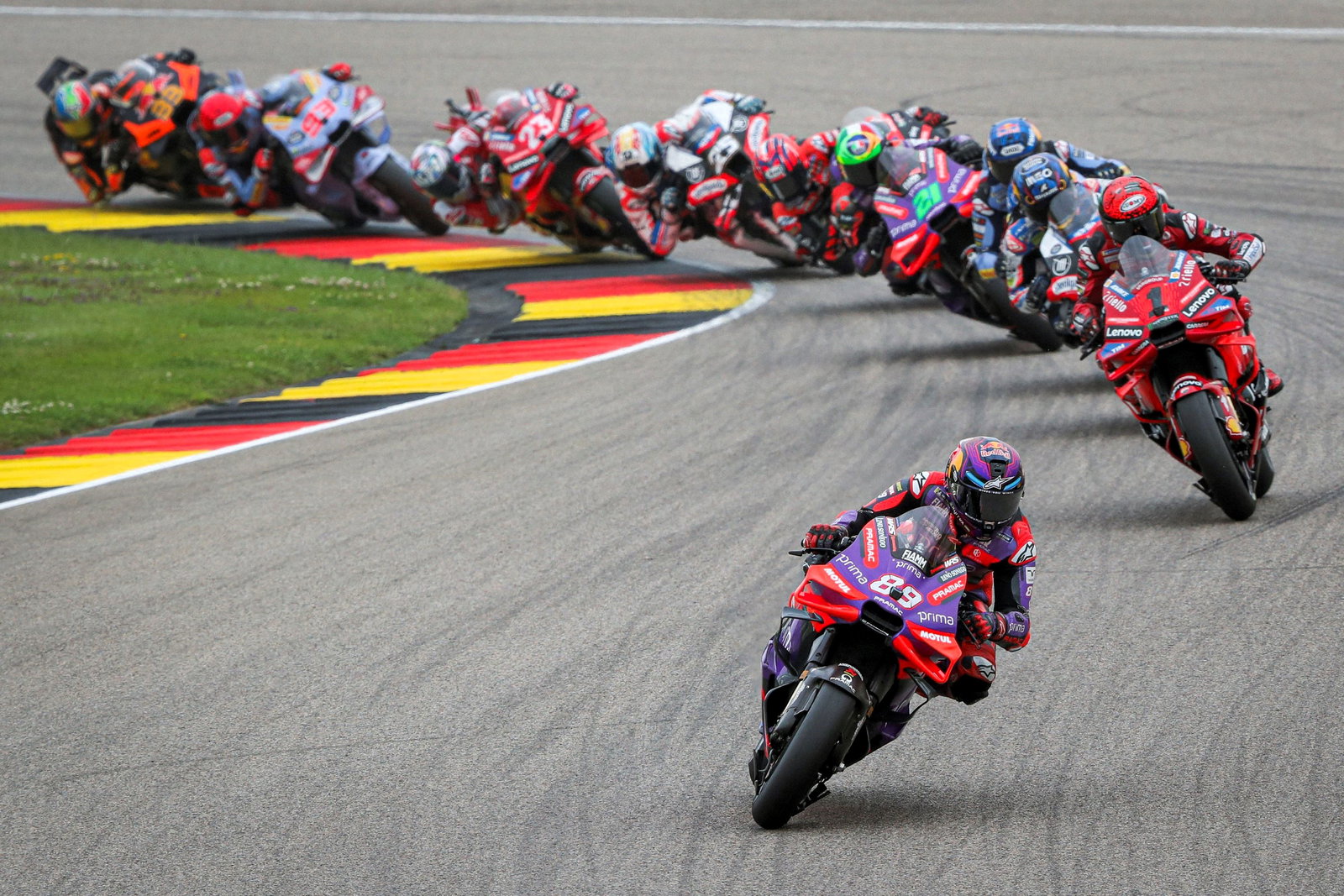 Jorge Martin leads, 2024 German MotoGP