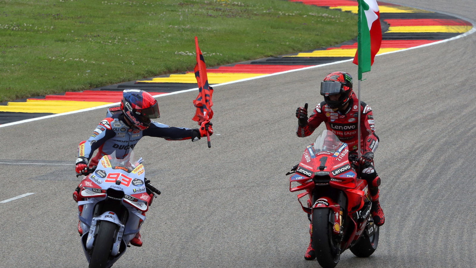 Marc Marquez, Francesco Bagnaia, 2024 German MotoGP