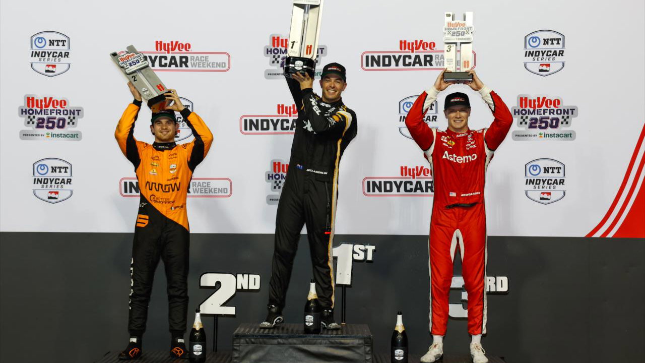 Hy-Vee Homefront 250 podium