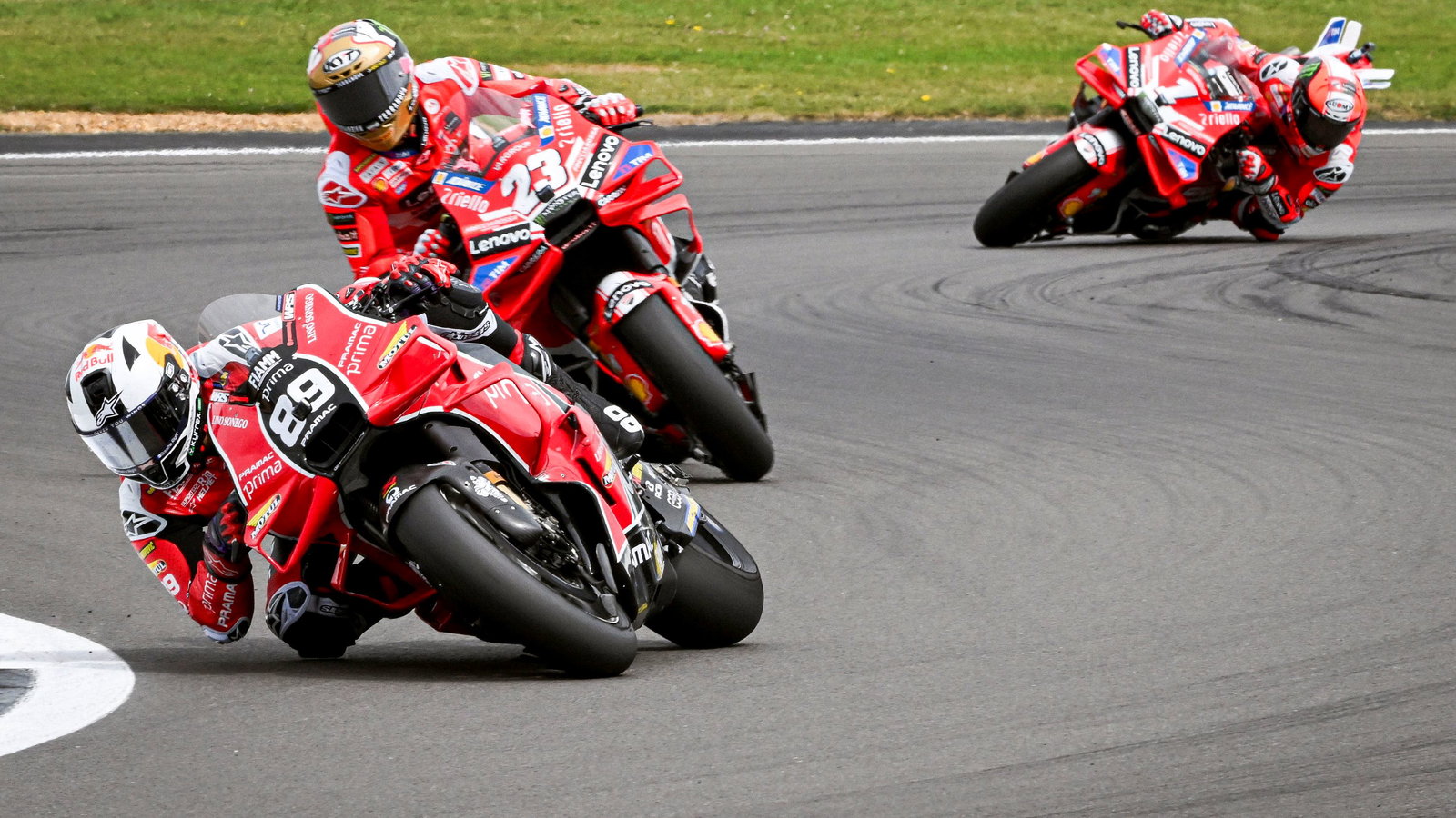 Jorge Martin, Enea Bastianini, Francesco Bagnaia, 2024 British MotoGP