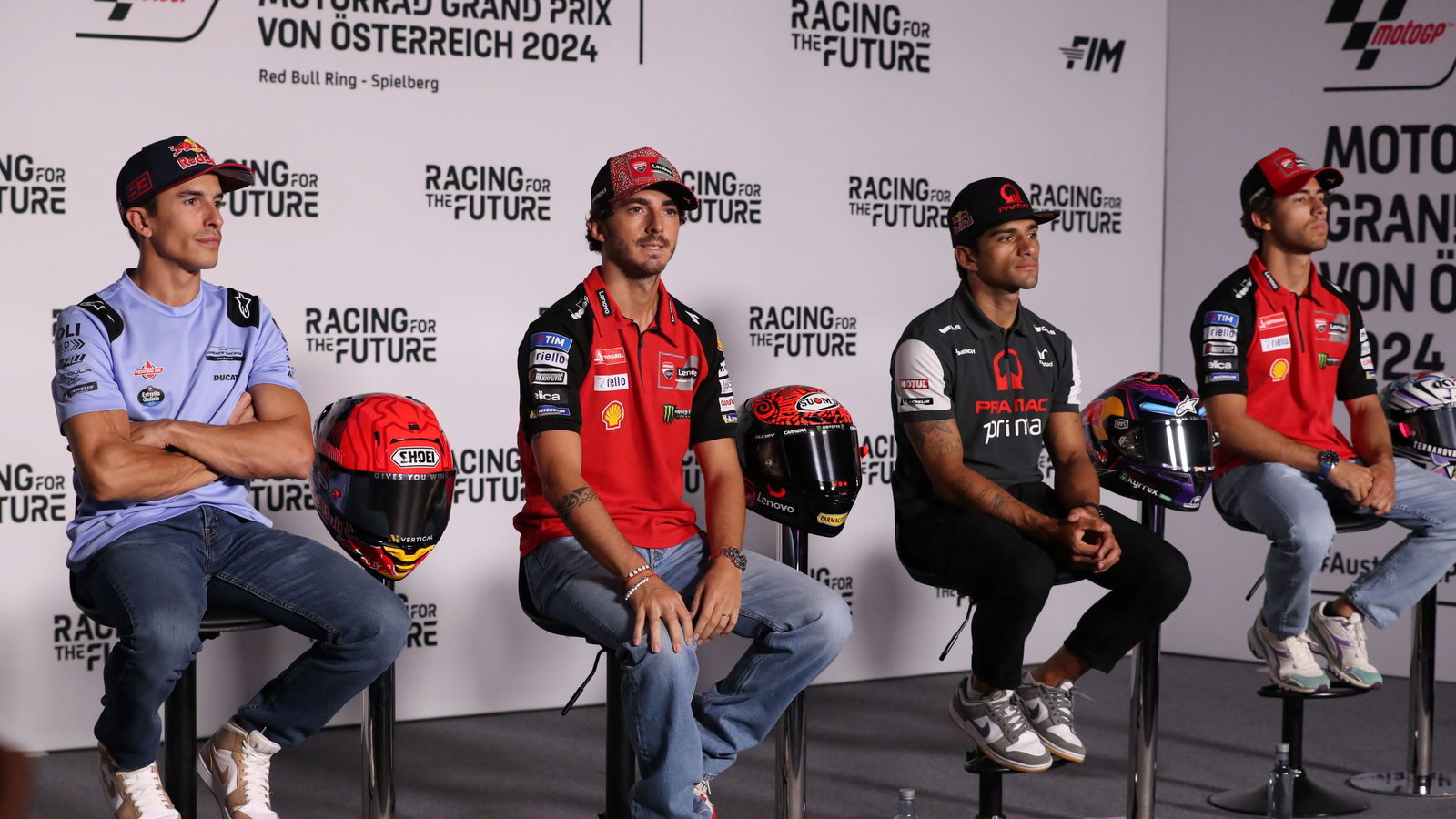 Marc Marquez, Francesco Bagnaia, Jorge Martin, Enea Bastianini, 20124 Austrian MotoGP