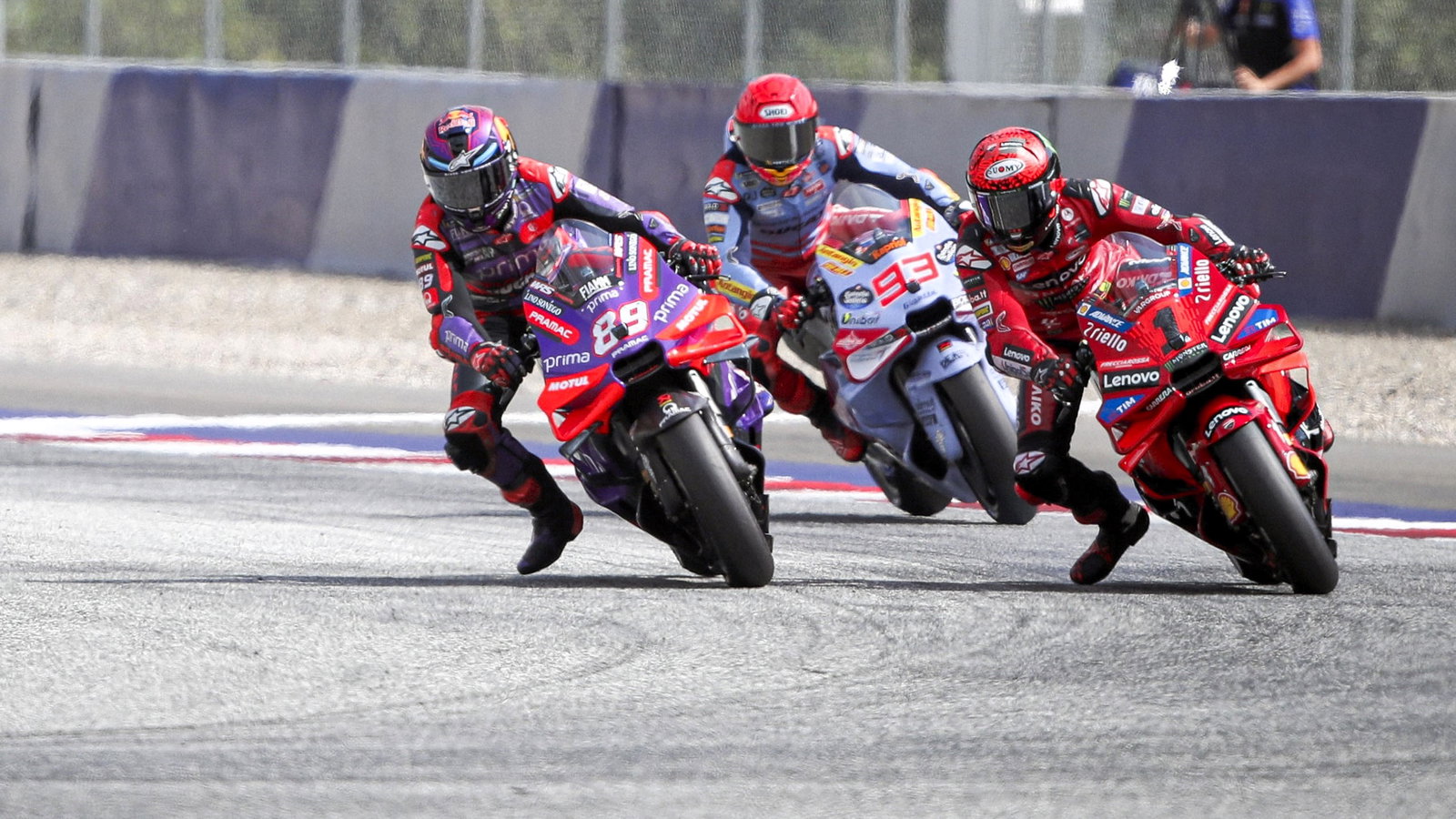 Martin, Bagnaia, Marquez, 2024 Austrian MotoGP