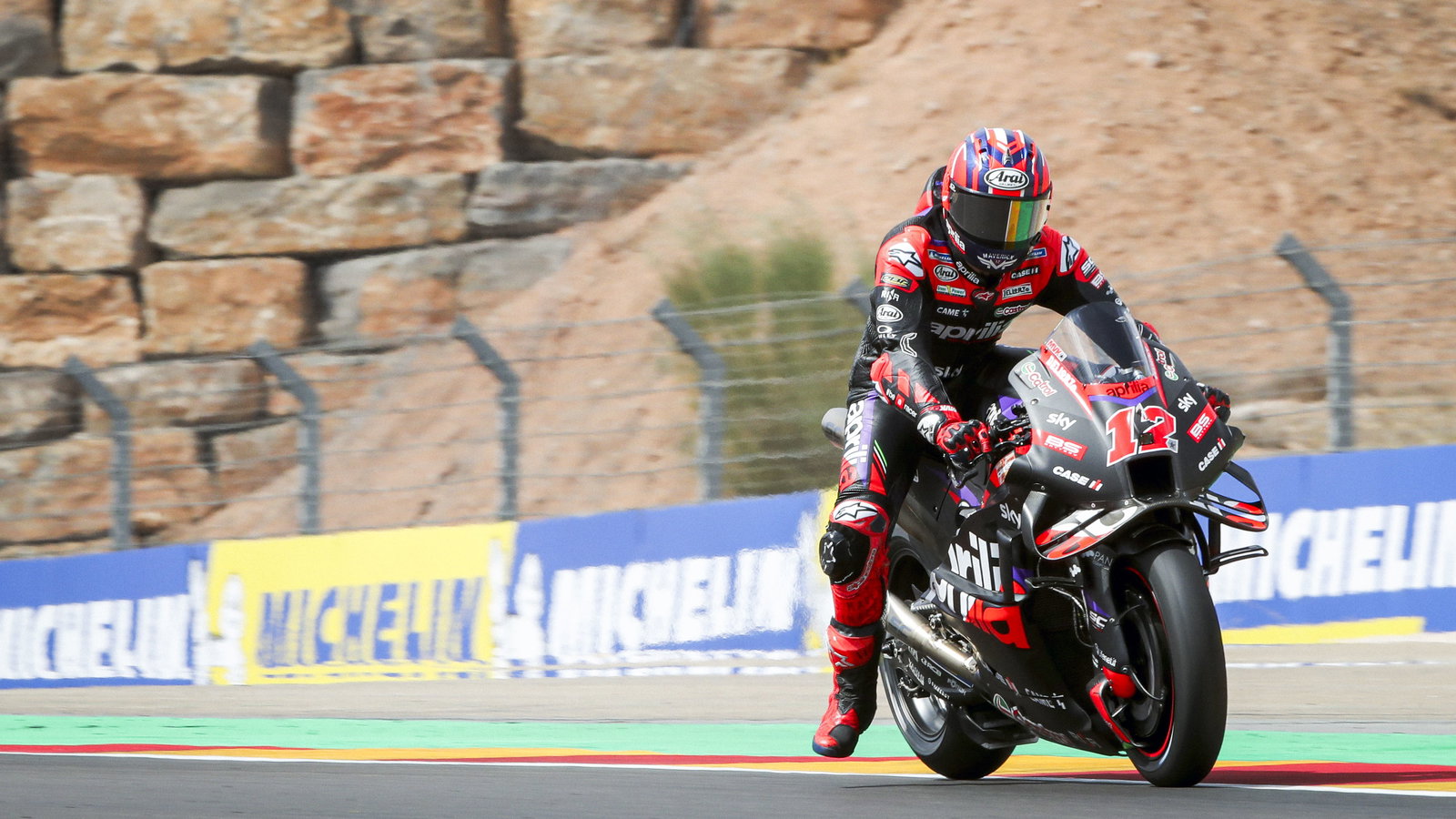 Maverick Vinales, 2024 MotoGP Aragon Grand Prix. - Gold and Goose.