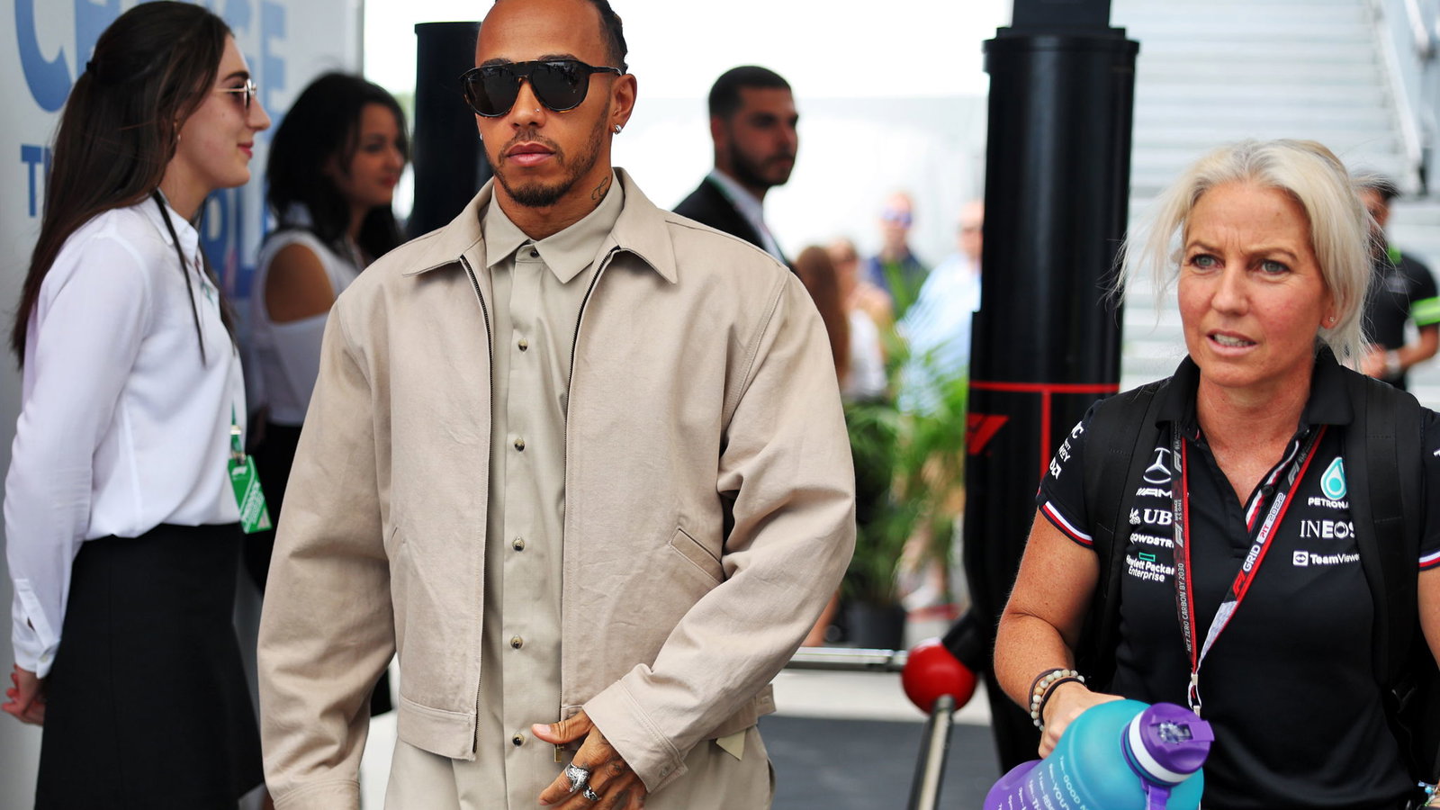 Angela Cullen and Lewis Hamilton