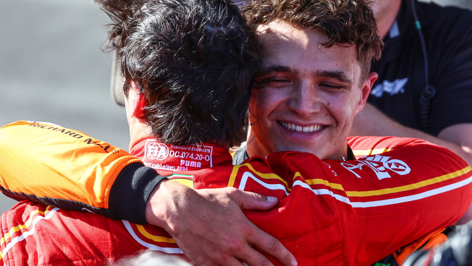 Lando Norris and Carlos Sainz celebrate in Australia