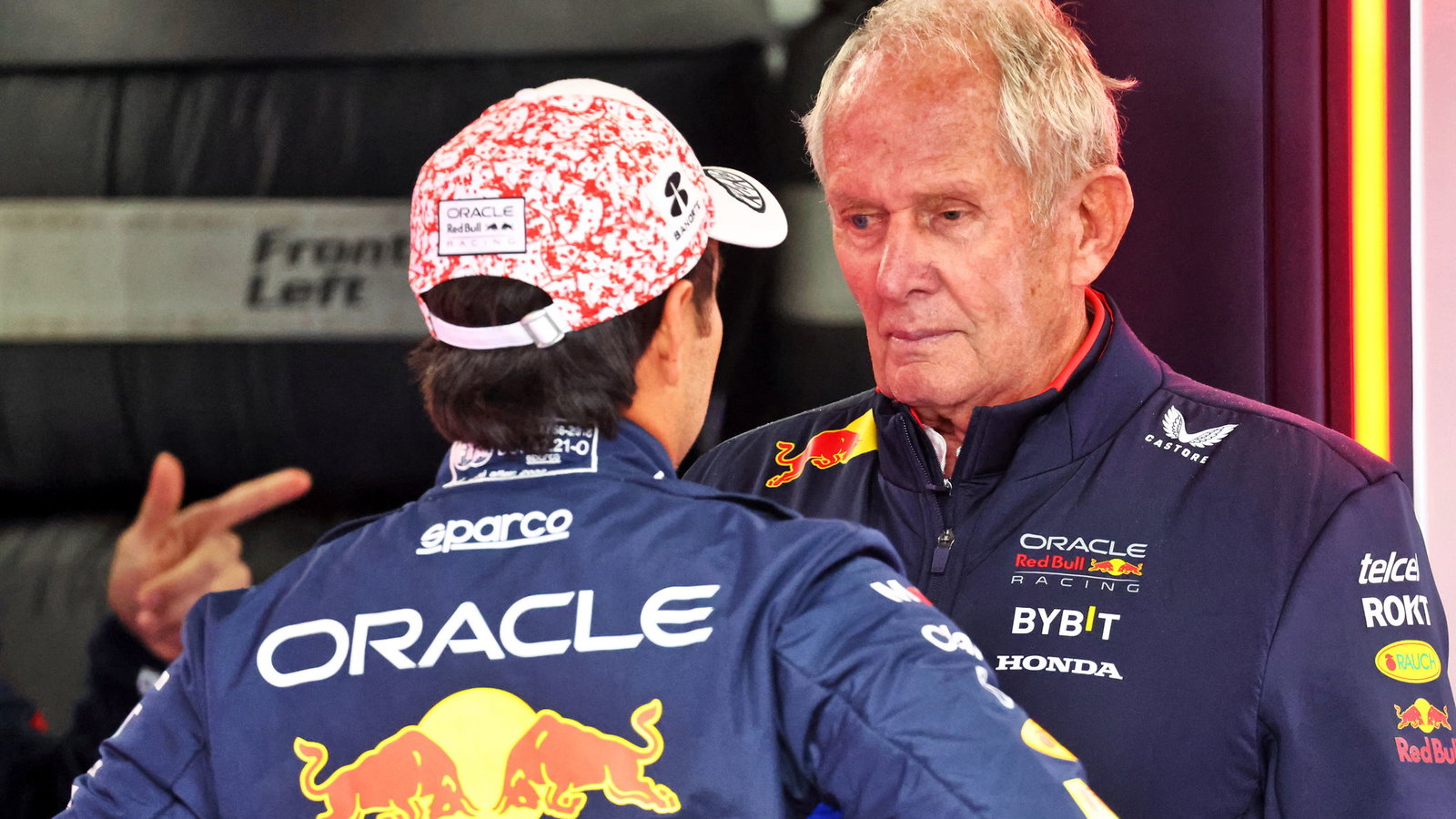 Helmut Marko with Sergio Perez