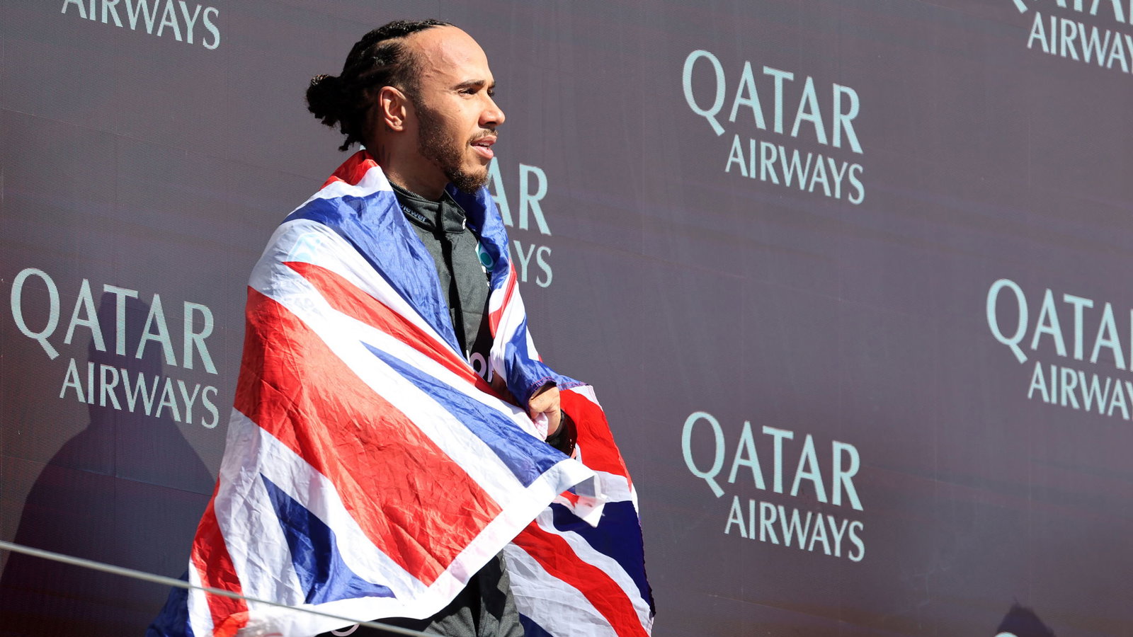 Lewis Hamilton celebrates at the British Grand Prix