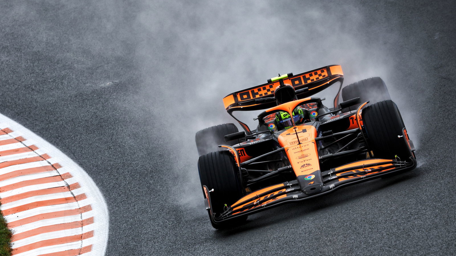 Lando Norris on track in first practice at Zandvoort 