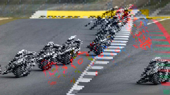 Michele Pirro leads CIV Sueprbike field at Mugello. Credit: Ducati Corse/X.