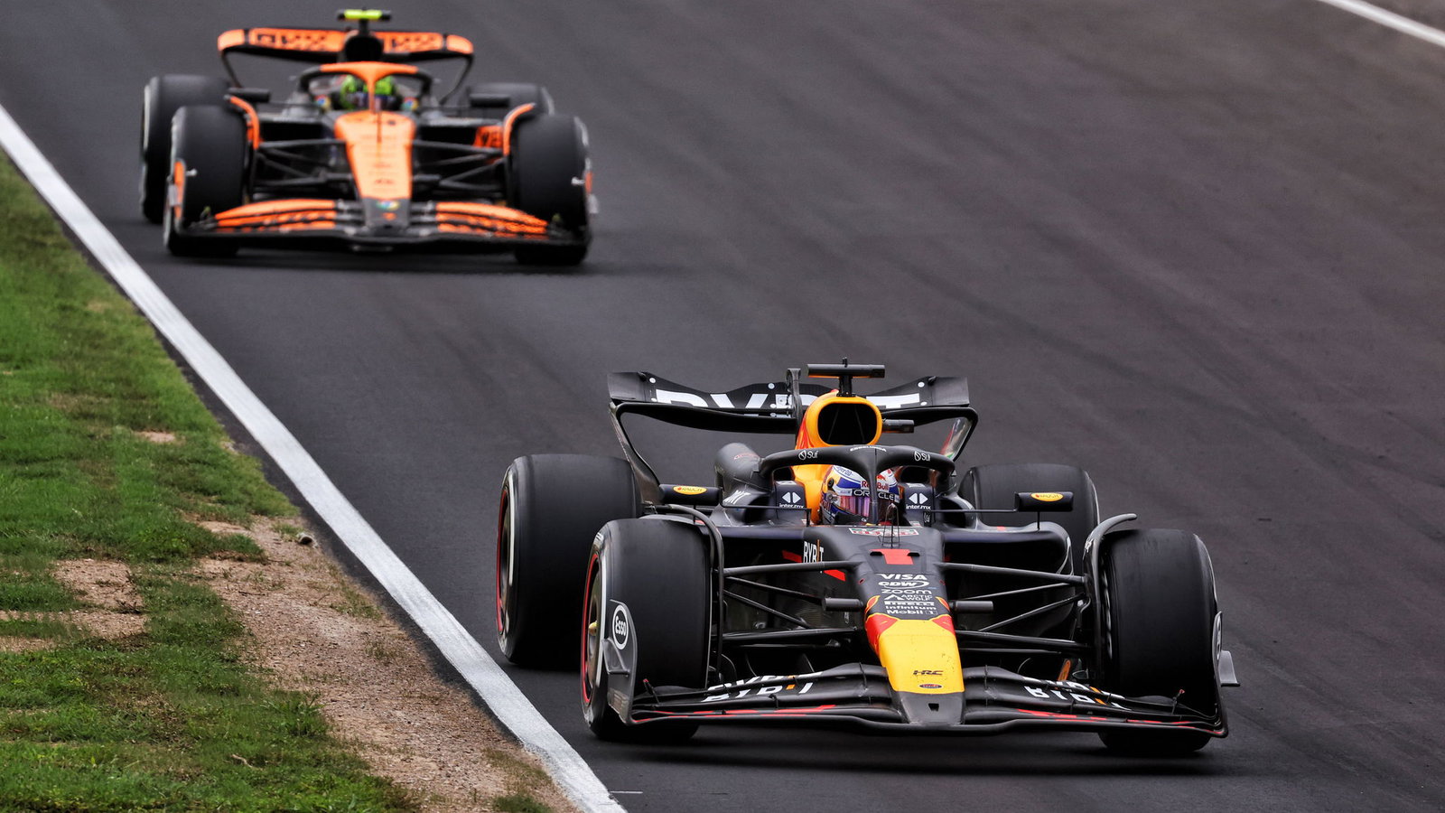 Max Verstappen ahead of Lando Norris at Monza