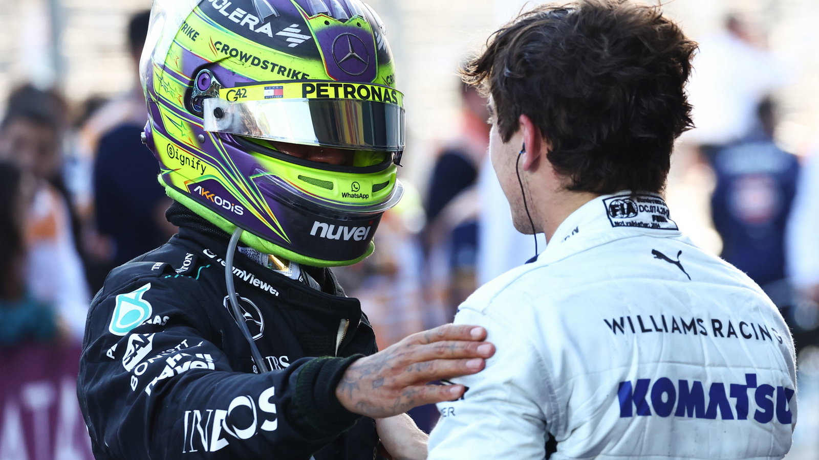 Lewis Hamilton and Franco Colapinto