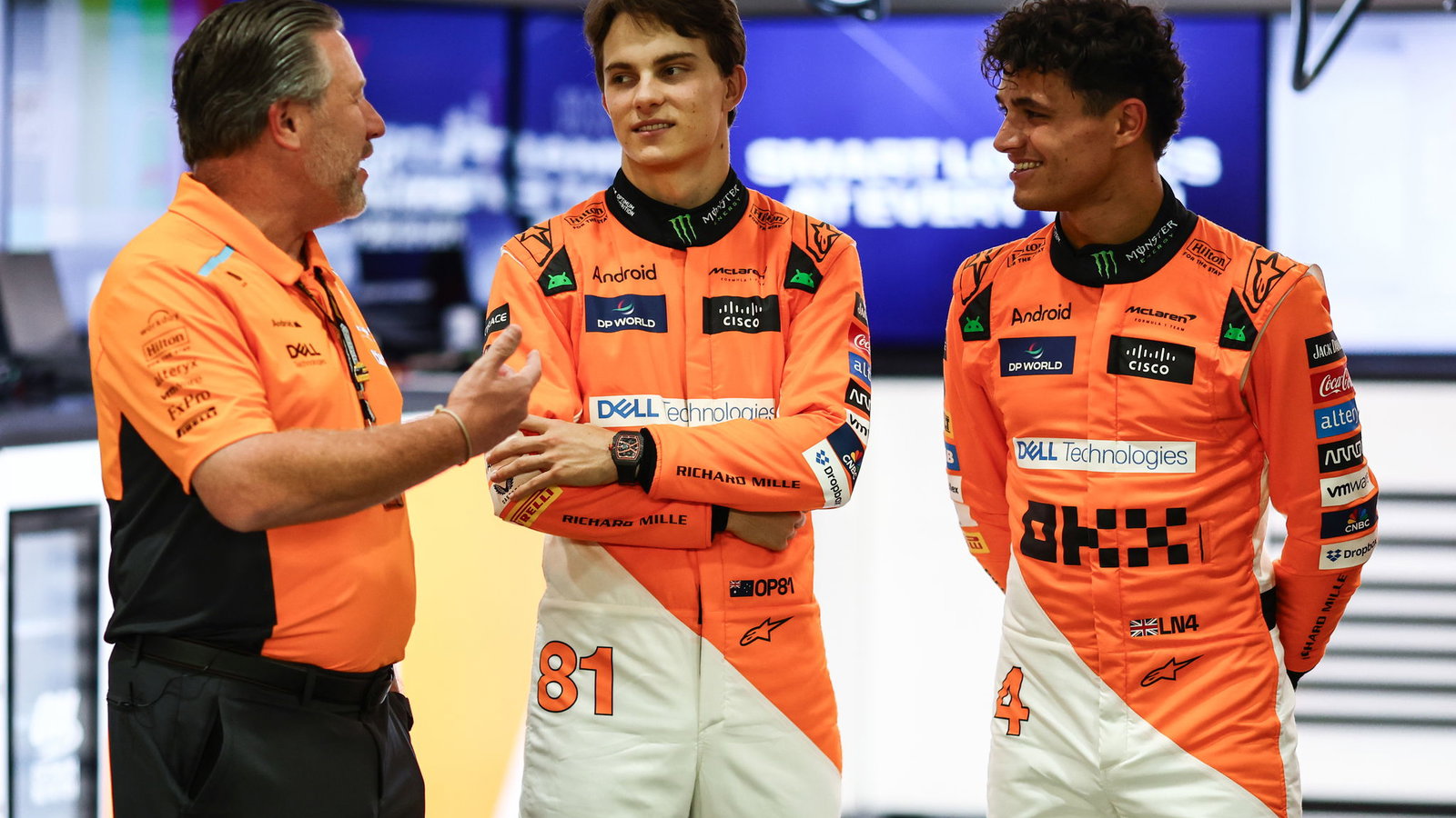 Zak Brown, Oscar Piastri, Lando Norris