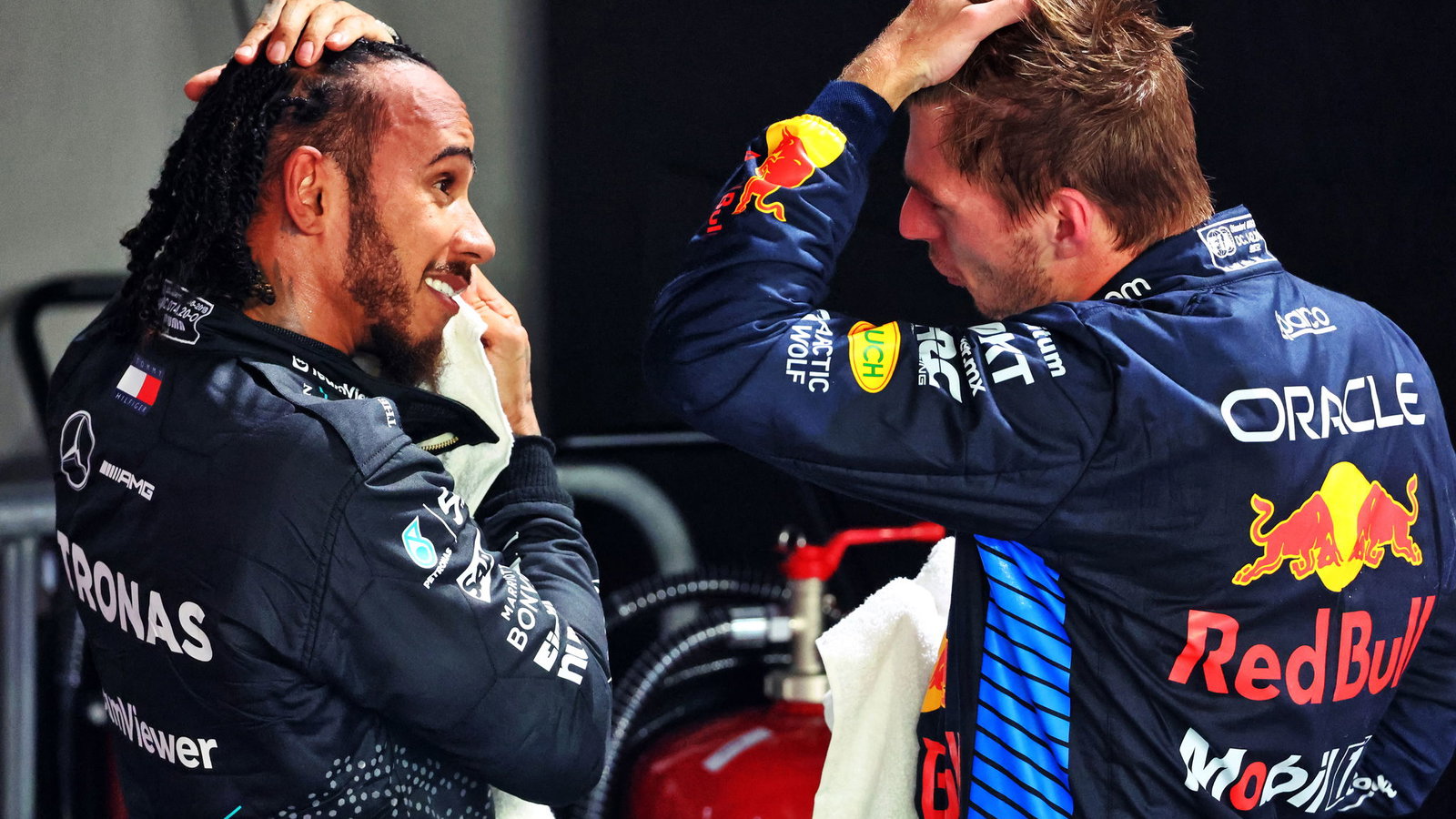 Lewis Hamilton and Max Verstappen