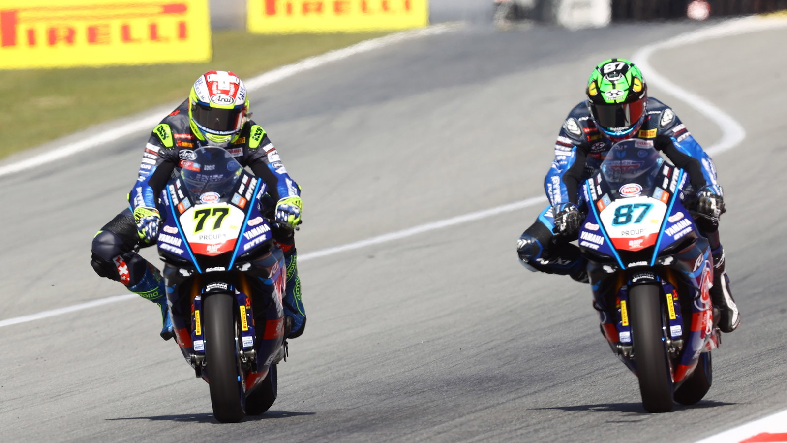 Dominique Aegerter, Remy Gardner, 2024 Catalan WorldSBK. Credit: Gold and Goose.