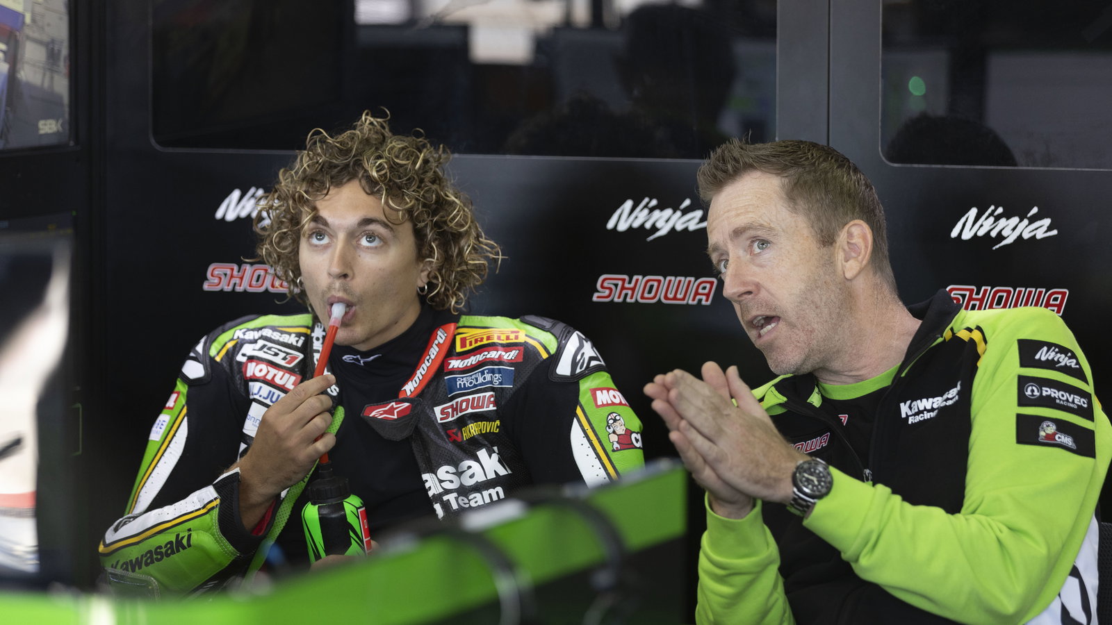 Axel Bassani, 2024 Aragon WorldSBK, pit box. Credit: Gold and Goose.