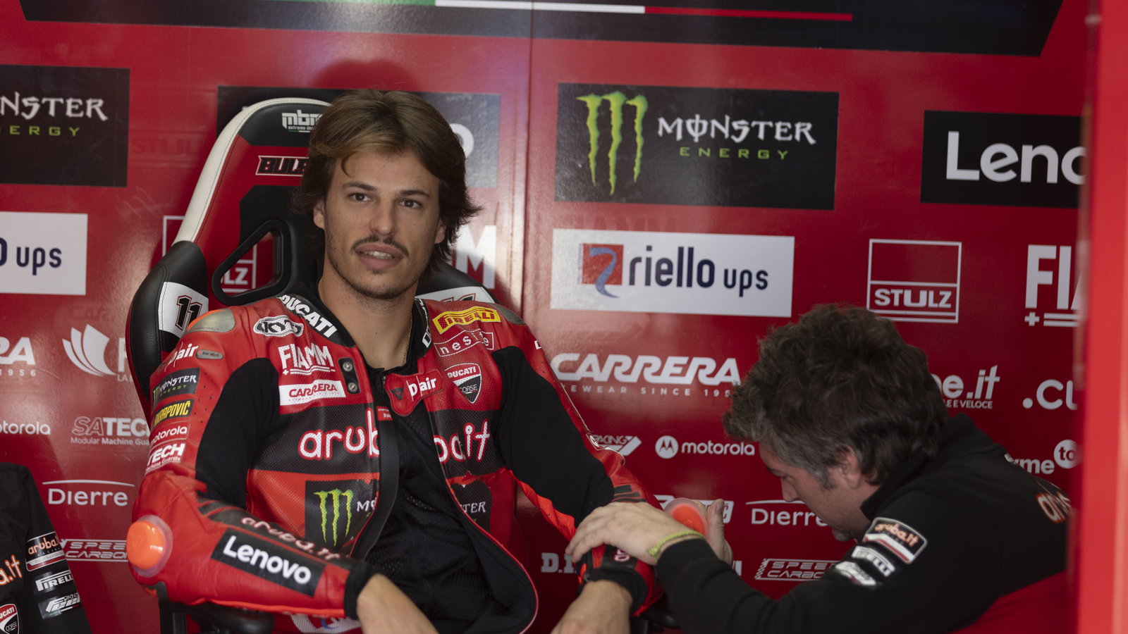 Nicolo Bulega, 2024 Spanish WorldSBK, pit box. Credit: Gold and Goose.