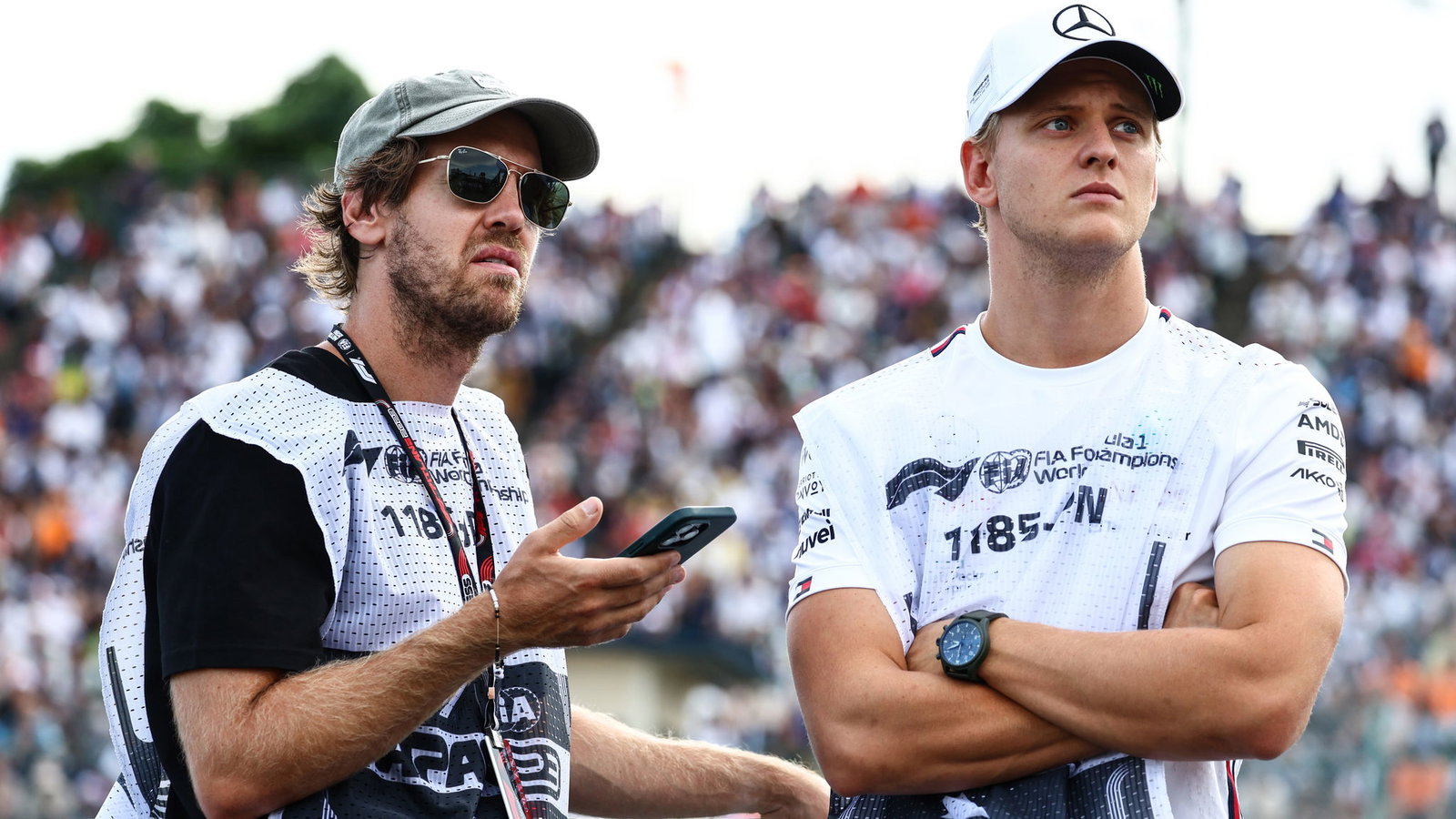 Sebastian Vettel and Mick Schumacher