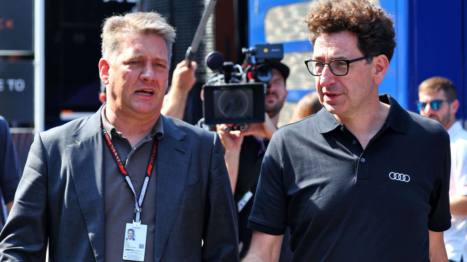 Audi's Gernot Dollner with Mattia Binotto 