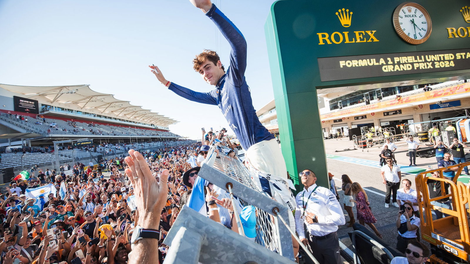 Franco Colapinto celebrates his second F1 points finish 