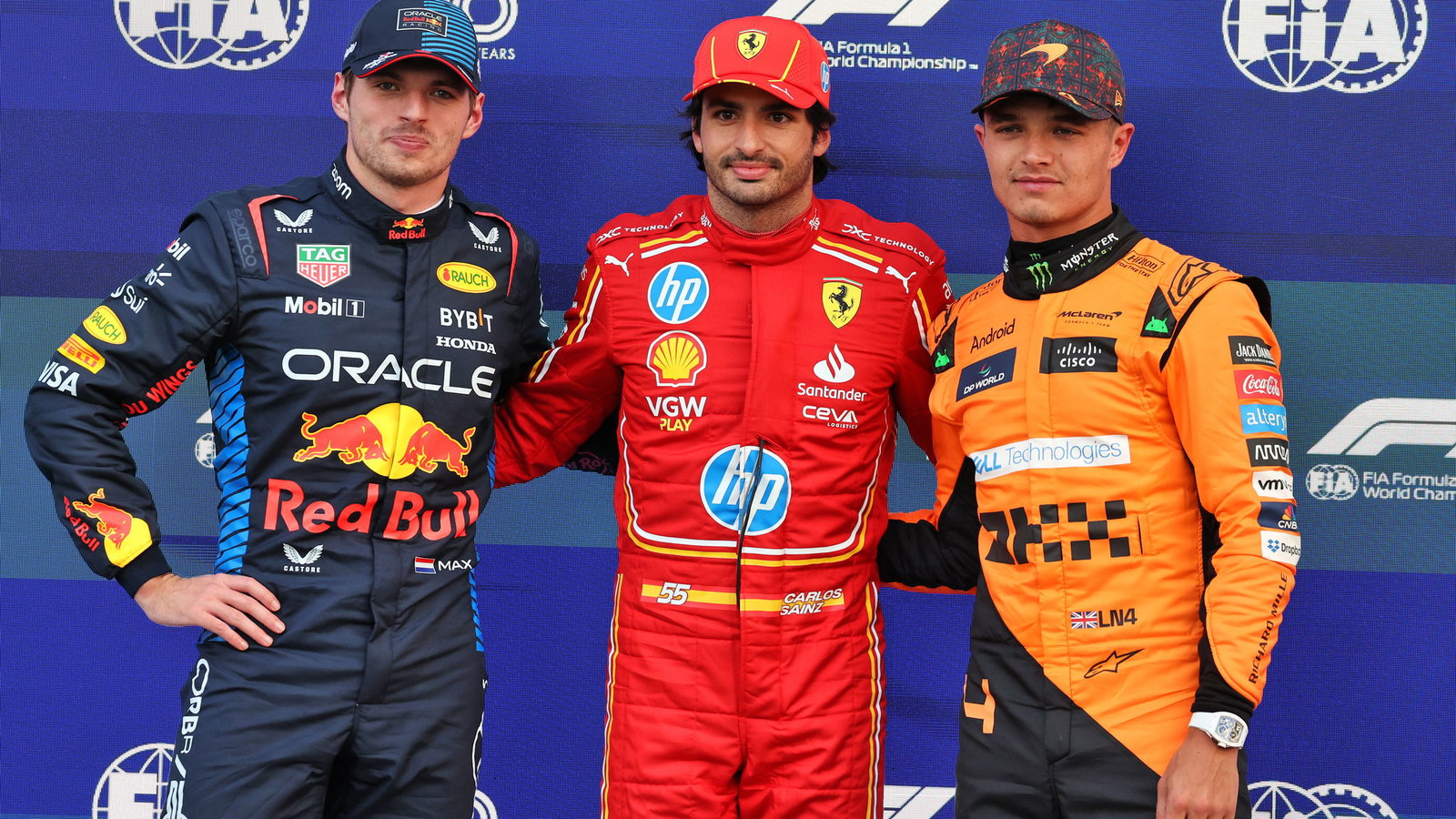 Verstappen, Sainz, Norris