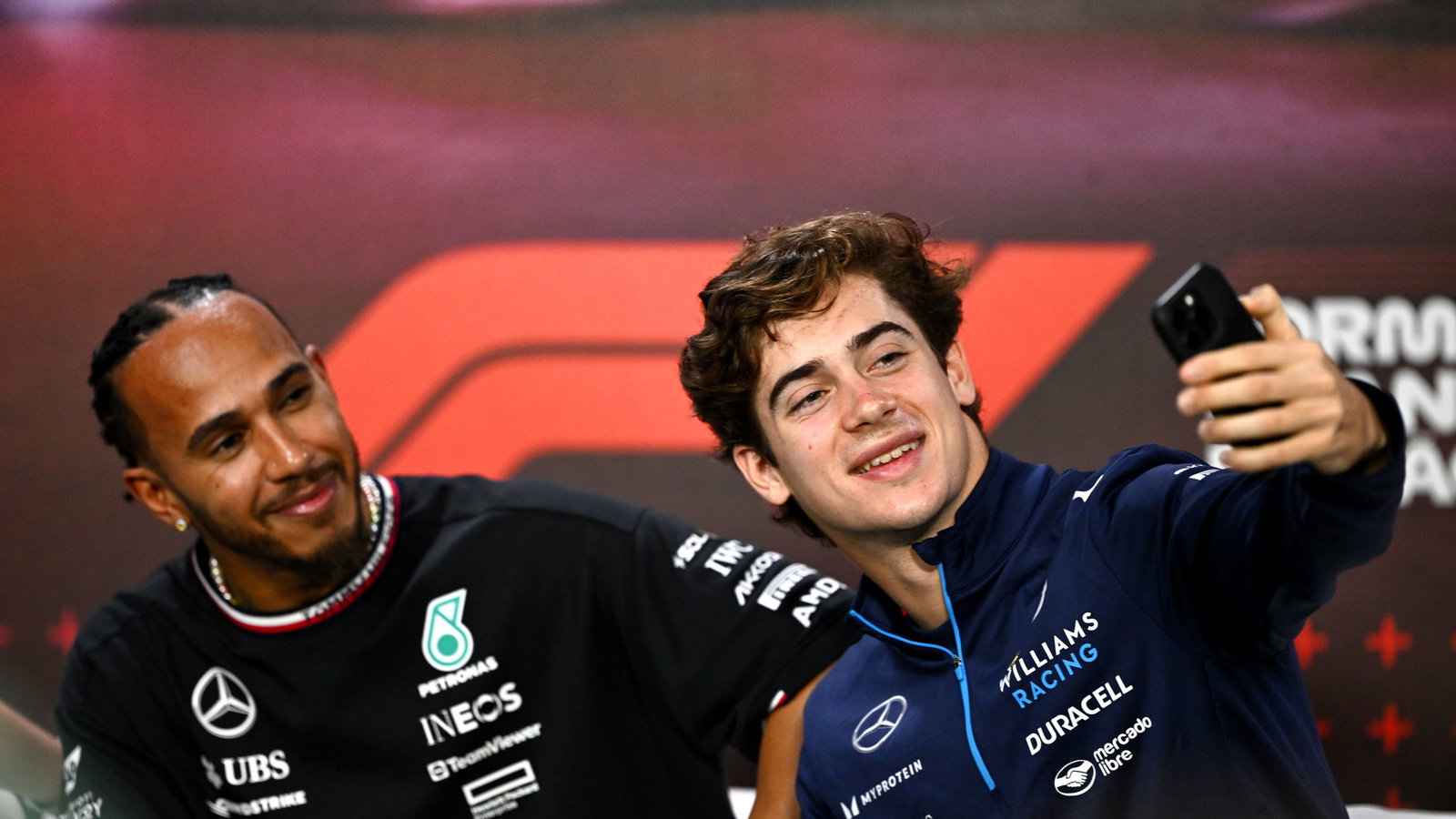 Lewis Hamilton and Franco Colapinto 
