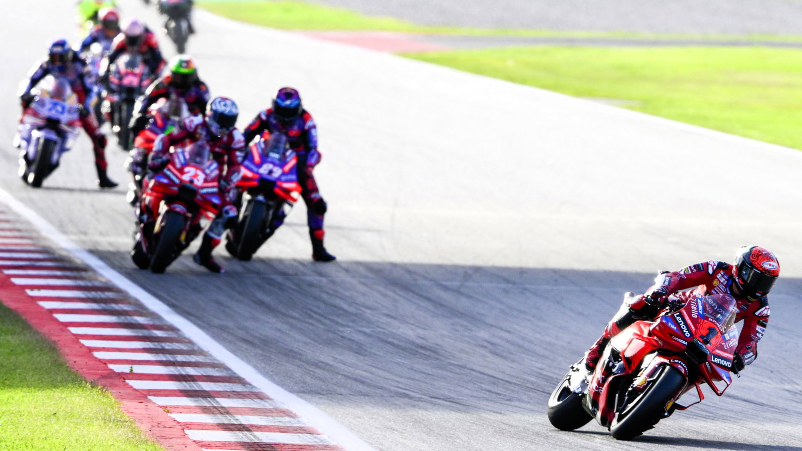 Francesco Bagnaia leads 2024 Solidarity Barcelona MotoGP Sprint