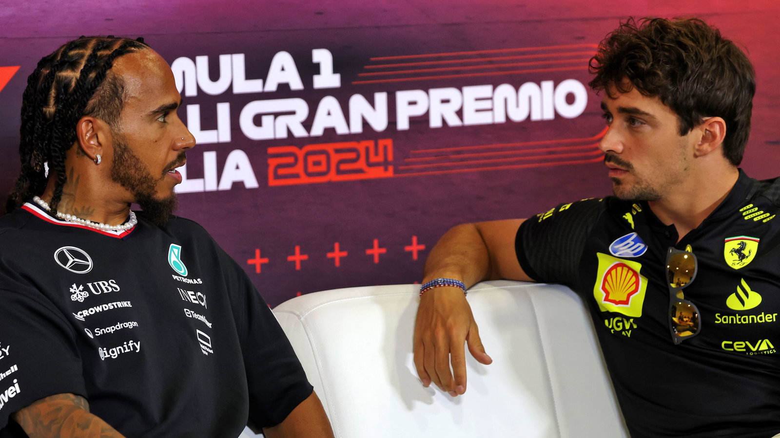 Lewis Hamilton and Charles Leclerc