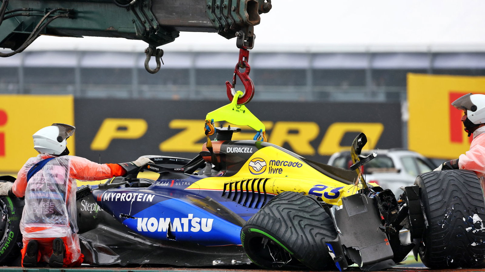 A huge crash in qualifying ruled Alex Albon out of the Brazil GP