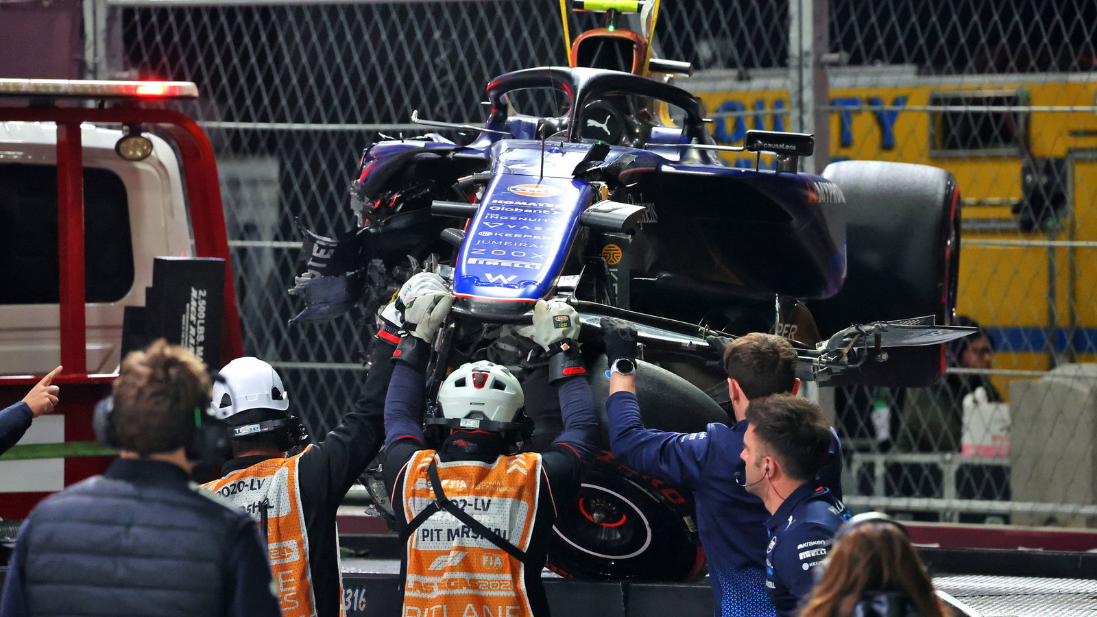 Franco Colapinto's wrecked Williams 