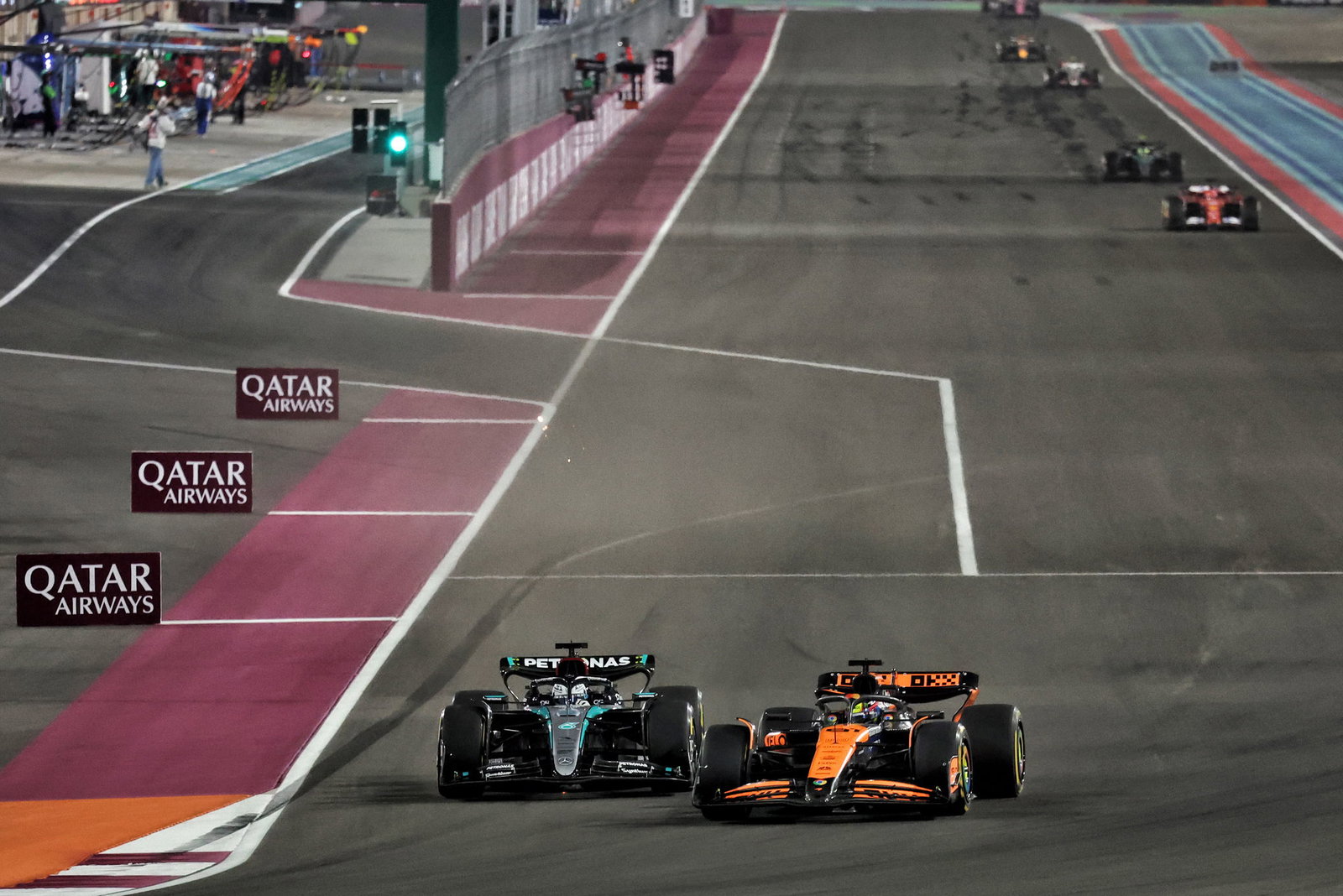 George Russell and Oscar Piastri do battle in Qatar