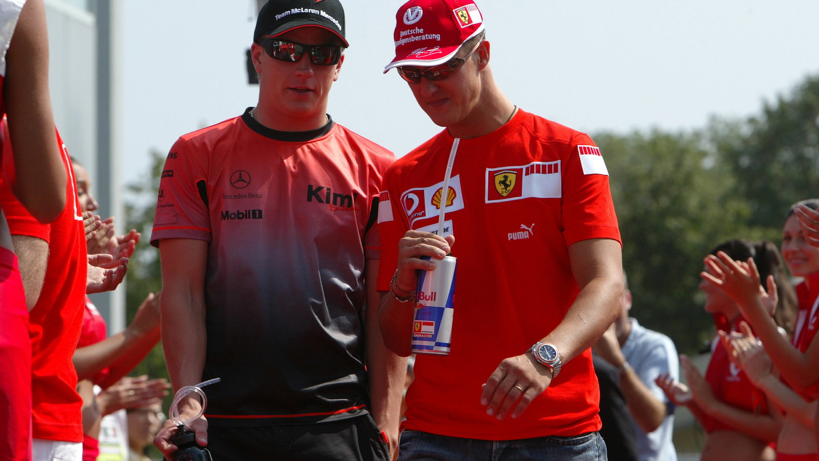 Kimi Raikkonen and Michael Schumacher