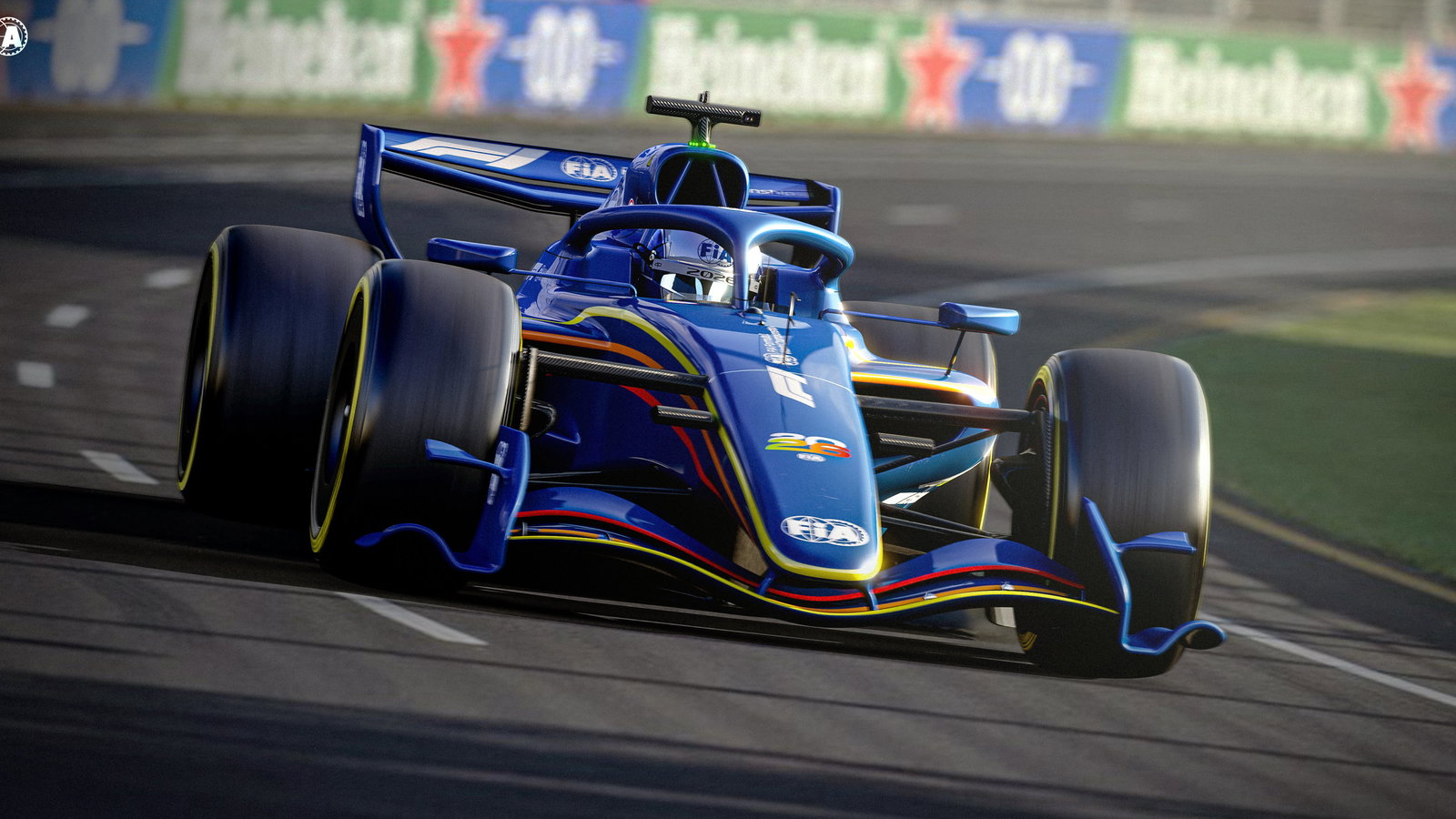 F1 2026 car concept render on track