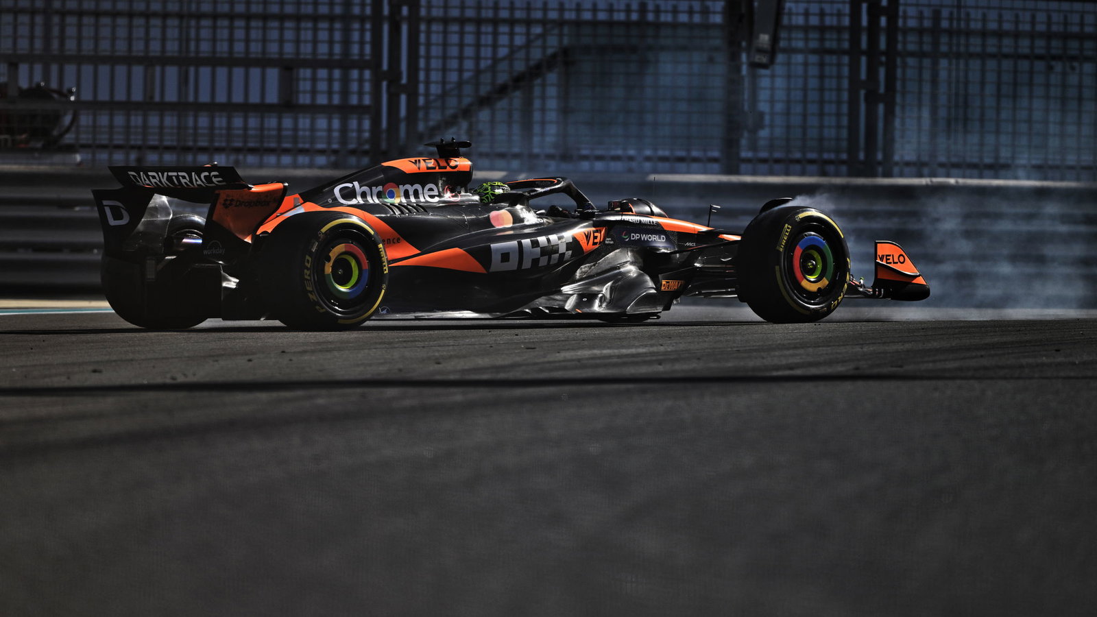 Lando Norris spins at Turn 14