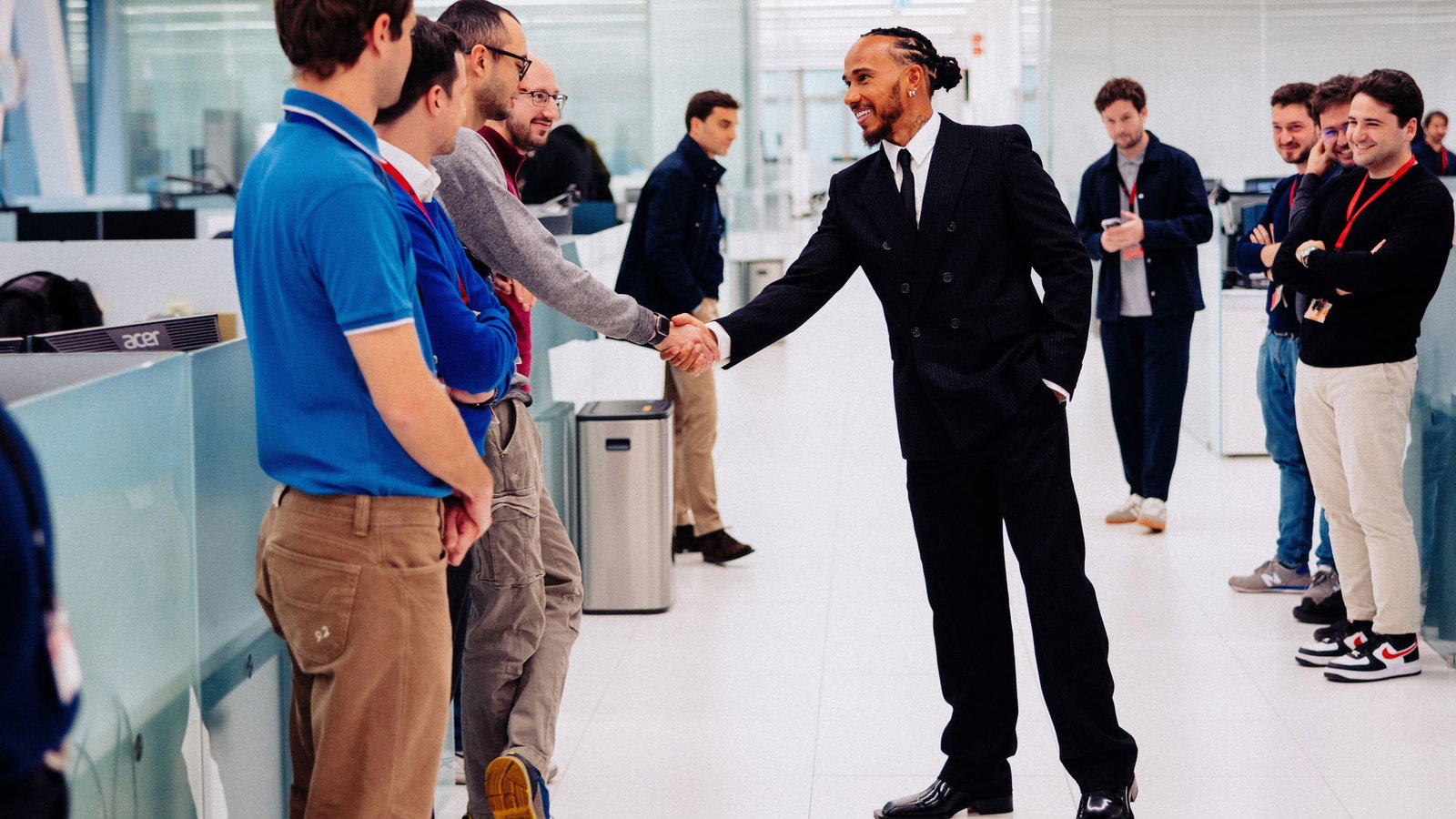 Lewis Hamilton met Ferrari staff on Monday 