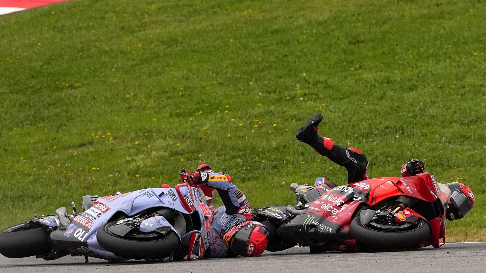 Bagnaia, Marquez crash, 2024 Portimao MotoGP