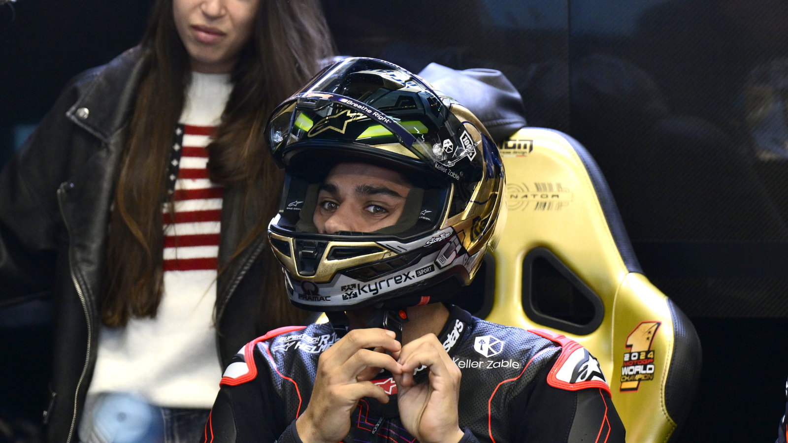 Jorge Martin, 2024 MotoGP Barcelona Test, pit box. Credit: Gold and Goose.
