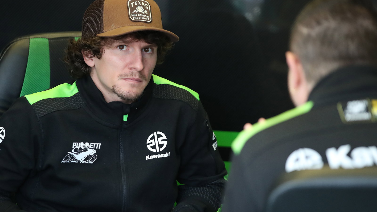 Garrett Gerloff, Manuel Puccetti, 2024 Jerez WorldSBK Test, pit box. Credit: Gold and Goose.